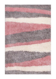 Grey Handmade Shaggy Sparkle Striped Easy To Clean Polyester Rug For Living Room, Bedroom - 180Cm X 270Cm - thumbnail 7