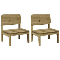 Garden Chairs 2 Pcs 60X52.5X72 Cm Impregnated Wood Pine - thumbnail 2