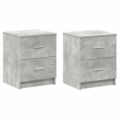 Berkfield Durable Bedside Cabinets 2 Pcs With 2 Drawers Concrete Grey 40X36X50 Cm - image 1
