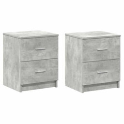 Berkfield Durable Bedside Cabinets 2 Pcs With 2 Drawers Concrete Grey 40X36X50 Cm - thumbnail 1