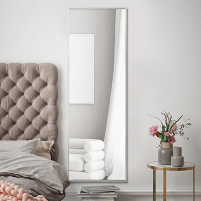 "Mirroroutlet Artus  Silver Aluminium Edged Wall Leaner Mirror 47"" X 16"" (120Cm X 40Cm)" - image 1