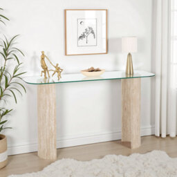 Seconique Modena Console Table - Cream Marble Effect - thumbnail 1