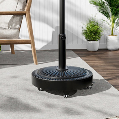 Thehotsale 25Kg Parasol Base Heavy Duty Round Cement Umbrella Stand  For Patio Deck Poolside With Wheels - image 1