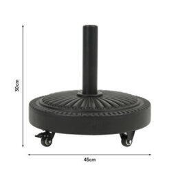 Thehotsale 25Kg Parasol Base Heavy Duty Round Cement Umbrella Stand  For Patio Deck Poolside With Wheels - thumbnail 7