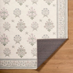 Livabliss Thistle-Washable Beige Green Pink Blue Modern Floral Living Dining Rug 160 X 220 Cm Easy Care, Non Shedding - thumbnail 3