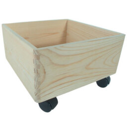 Woodeedoo 3 Tier Square Wooden Storage Unit With Lid Wheels And Hinges Pine Furniture Style Box Stack For Home 30 X 30 X 45 Cm - thumbnail 8