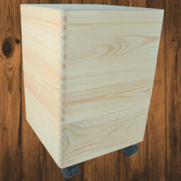 Woodeedoo 3 Tier Square Wooden Storage Unit With Lid Wheels And Hinges Pine Furniture Style Box Stack For Home 30 X 30 X 45 Cm - thumbnail 9