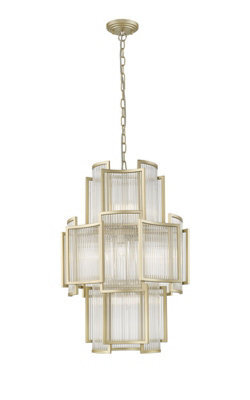 Luminosa Lighting Luminosa Antigua 11 Light Gold Crystal Pendant Ceiling Light