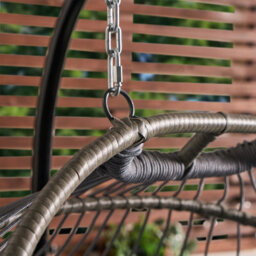 Ohs Double Hanging Egg Chair Folding Swing Seat Hammock Patio Garden Outdoor - thumbnail 3