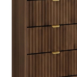Computer Desk With Storage Tireno Bis Okapi Walnut Laminated Mdf Fluted Drawer Fronts Modern Minimalist Furniture For Home Office - thumbnail 4