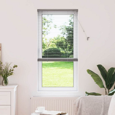 Berkfield Window Blind With Curtains Manual Silver Aluminium - image 1