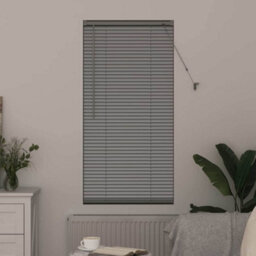 Berkfield Window Blind With Curtains Manual Silver Aluminium - thumbnail 3