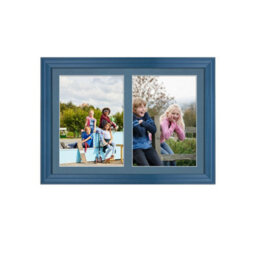 AK Frames 20X14 Navy Blue Classic Multi Photo Frame With Pompadour Mount - Holds 2 Apertures (2X) A4 Photos - thumbnail 1