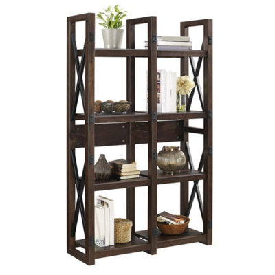 Dorel Wildwood 8 Shelf Bookcase Espresso Wood Look - image 1