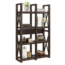 Dorel Wildwood 8 Shelf Bookcase Espresso Wood Look - thumbnail 1