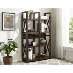 Dorel Wildwood 8 Shelf Bookcase Espresso Wood Look - thumbnail 4