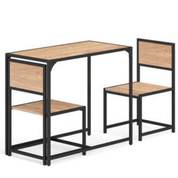 3 Piece Dining Set With Metal Frame Rectangular Table 2 Chairs - thumbnail 1
