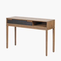 Pacific Lifestyle 1 Drawer Black And Natural Acacia Wood Console Table - thumbnail 3