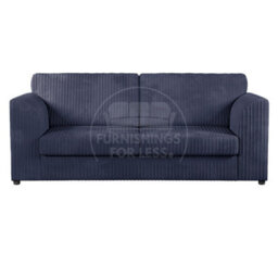Furnishings For Less UK Luxor Jumbo Cord Fabric 3 Seater Sofa - Fullback Navy Blue - thumbnail 1
