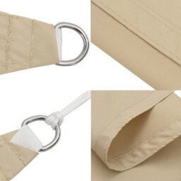 Berkfield Sun Shade Sail Beige 2X2X2 M 100% Polyester Oxford - thumbnail 6