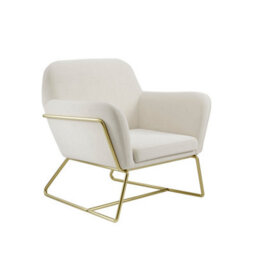 Wyld Haus Marselle Cream Velvet Upholstered Armchair With Matt Black Metal Legs - thumbnail 2