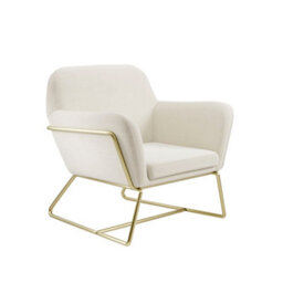 Wyld Haus Marselle Cream Velvet Upholstered Armchair With Matt Black Metal Legs - thumbnail 3
