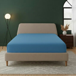 Flannelette Fitted Sheet Extra Deep 40Cm Skirt Soft Brushed Cotton Blue