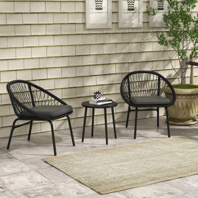 Outsunny 3 Piece Garden Furniture Set, Bistro Set W/ 2 Chairs & 1 Coffee Table - image 1