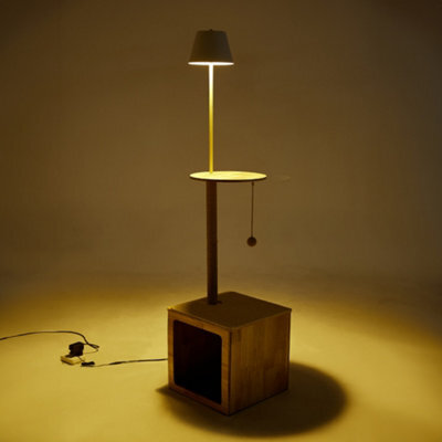 Living And Home 2-In-1 Cat Tower Cat Tree Climbing Frame Foot Switch Floor Lamp Floor Light H 164 Cm - image 1