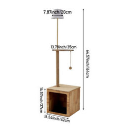 Living And Home 2-In-1 Cat Tower Cat Tree Climbing Frame Foot Switch Floor Lamp Floor Light H 164 Cm - thumbnail 6