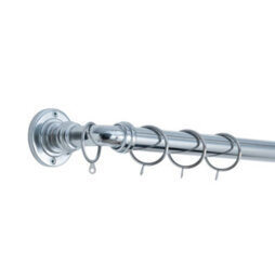A.unique Home Room Darkening Metal Extendable Curtain Pole With Rings And Fittings - Nickel, 70Cm - 120Cm  Approx - thumbnail 1