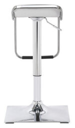 Lamboro Milano Breakfast Bar Stool, Chrome Footrest, Height Adjustable Swivel Gas Lift, Home Bar & Kitchen Faux-Leather Barstool, White - thumbnail 5