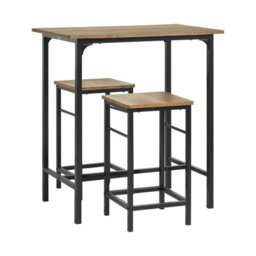 Sobuy Ogt10-Pf, Bar Set-1 Bar Table And 2 Stools, Home Kitchen Breakfast Bar Set Furniture Dining Set,neutral,w80Xd50Xh87 - thumbnail 1