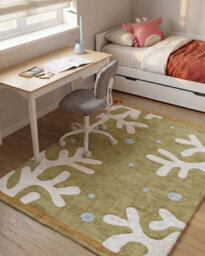 Beliani Kids Rug Jajpur  Green 140 X 200 Cm Cotton - thumbnail 2