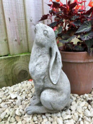 Burgess Rabbit Gazing Hare Stone Statue Outdoor British Made Bunny Rabbit Garden Ornament - thumbnail 3