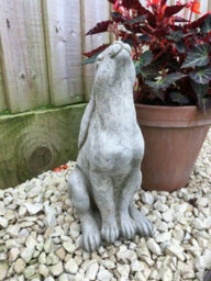 Burgess Rabbit Gazing Hare Stone Statue Outdoor British Made Bunny Rabbit Garden Ornament - thumbnail 2