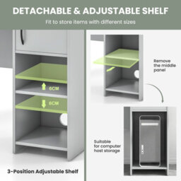 Costway Modern Computer Desk Home Office Writing Study Desk W/ Display Shelf - thumbnail 6