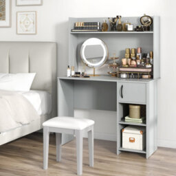 Costway Modern Computer Desk Home Office Writing Study Desk W/ Display Shelf - thumbnail 4