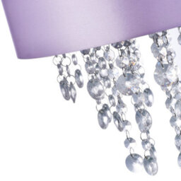 Happy Homewares Modern Lilac Satin Fabric Pendant Light Shade With Transparent Acrylic Droplets - thumbnail 3