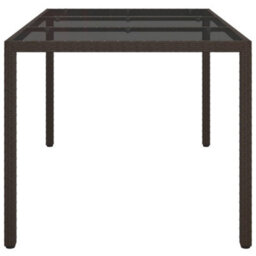 Berkfield Garden Table 150X90X75 Cm Tempered Glass And Poly Rattan Brown - thumbnail 4