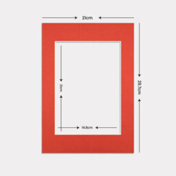 Ak Frames A4 Poppy Red Picture Mounts To Fit A5 Aperture Size - Mount Board Only (No Frame Included) - thumbnail 3