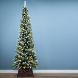 Christmas Tree World The Pre-Lit 7Ft/210Cm Snowy Pencil Christmas Tree - thumbnail 2