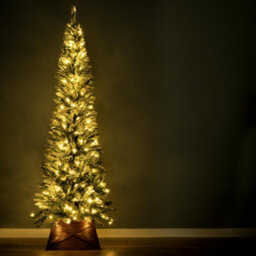 Christmas Tree World The Pre-Lit 7Ft/210Cm Snowy Pencil Christmas Tree - thumbnail 3