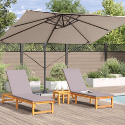 Berkfield Modern Cantilever Roma Parasol Taupe 352X251X260 Cm Aluminium - thumbnail 4