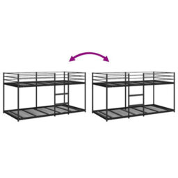 Berkfield Bunk Bed Without Mattress Black 107X203 Cm Steel - thumbnail 8