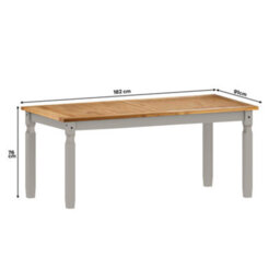 "Mercers Furniture Corona Grey Wax 6'0"" Dining Table & 6 Chairs Set Solid Pine With Mexican Styling" - thumbnail 6