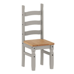 "Mercers Furniture Corona Grey Wax 6'0"" Dining Table & 6 Chairs Set Solid Pine With Mexican Styling" - thumbnail 4