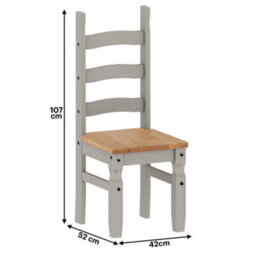 "Mercers Furniture Corona Grey Wax 6'0"" Dining Table & 6 Chairs Set Solid Pine With Mexican Styling" - thumbnail 7