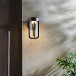 Matt Black Outdoor Wall Light With Glass Shade - Ip44 Rated - Integrated Led - thumbnail 3