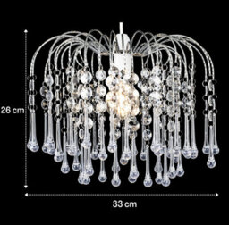 Klass Home Collection Teardrop Acrylic Crystal Pendant Ceiling Light Shade Chrome Finish - thumbnail 3